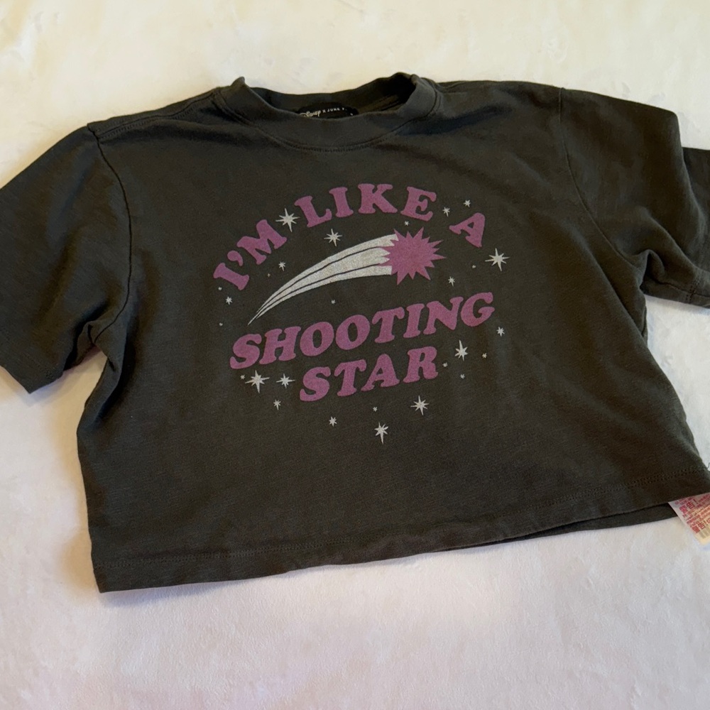 3/$16!!Junk Food Clothing Shooting Star Crop Top - Black and Pink